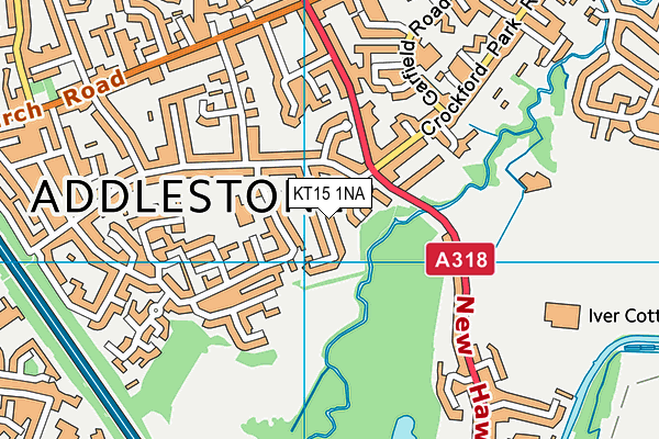 KT15 1NA map - OS VectorMap District (Ordnance Survey)