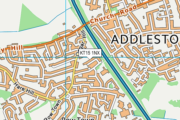 KT15 1NX map - OS VectorMap District (Ordnance Survey) KT15 1NX map - OS VectorMap District (Ordnance Survey)