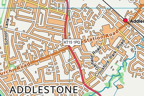 KT15 1PQ map - OS VectorMap District (Ordnance Survey)