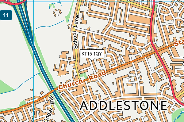 KT15 1QY map - OS VectorMap District (Ordnance Survey) KT15 1QY map - OS VectorMap District (Ordnance Survey)