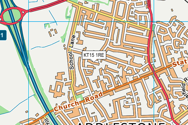 KT15 1RE map - OS VectorMap District (Ordnance Survey) KT15 1RE map - OS VectorMap District (Ordnance Survey)