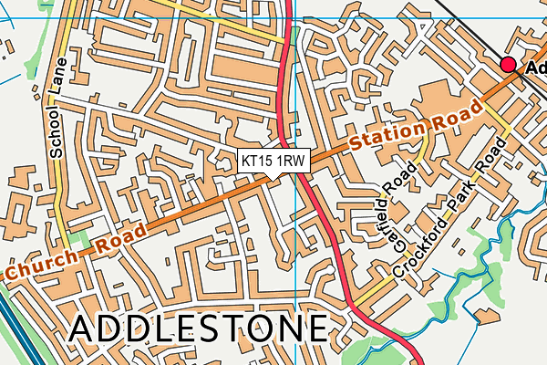 KT15 1RW map - OS VectorMap District (Ordnance Survey) KT15 1RW map - OS VectorMap District (Ordnance Survey)