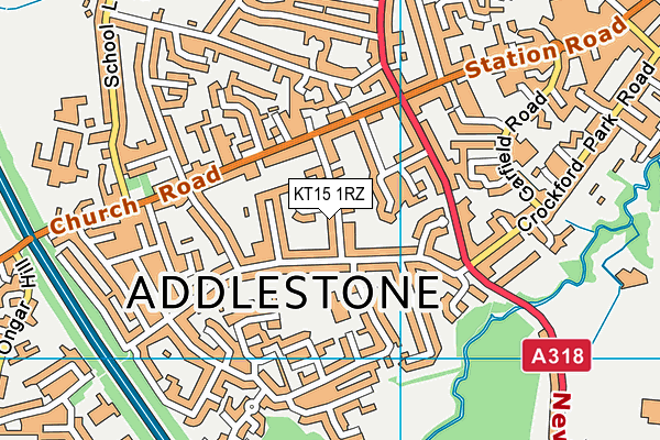 KT15 1RZ map - OS VectorMap District (Ordnance Survey) KT15 1RZ map - OS VectorMap District (Ordnance Survey)