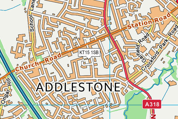 KT15 1SB map - OS VectorMap District (Ordnance Survey) KT15 1SB map - OS VectorMap District (Ordnance Survey)
