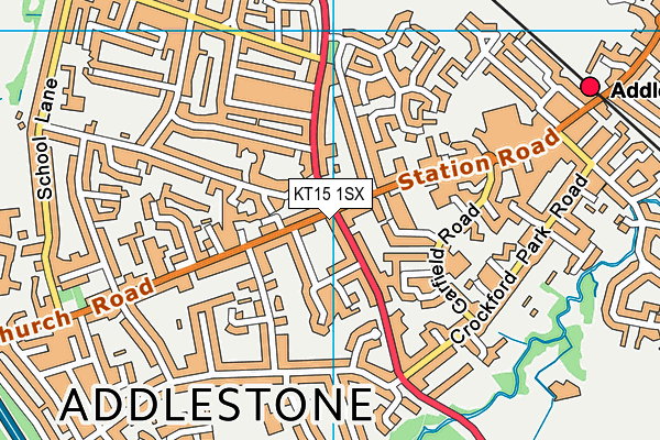 KT15 1SX map - OS VectorMap District (Ordnance Survey) KT15 1SX map - OS VectorMap District (Ordnance Survey)
