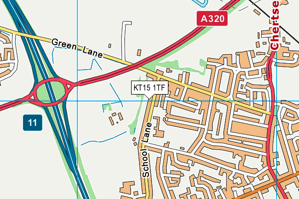 KT15 1TF map - OS VectorMap District (Ordnance Survey) KT15 1TF map - OS VectorMap District (Ordnance Survey)