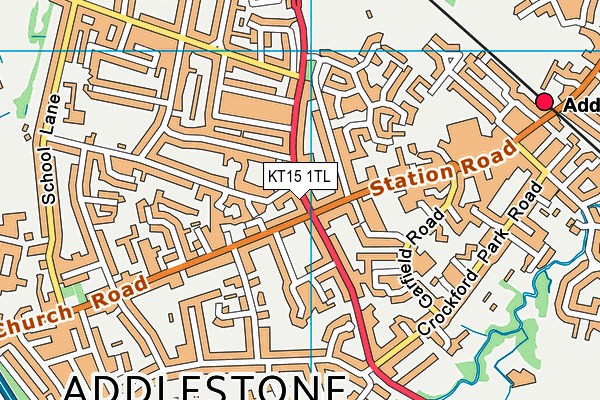 KT15 1TL map - OS VectorMap District (Ordnance Survey)