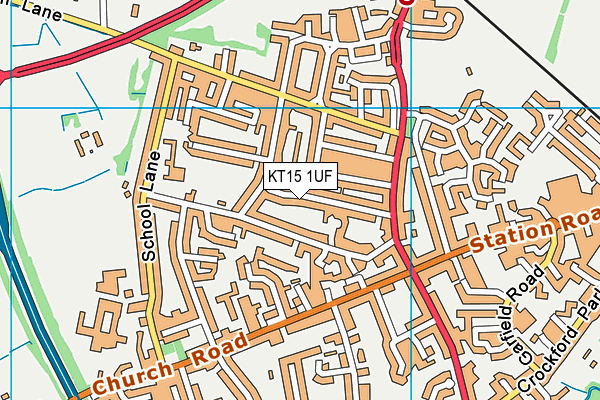 KT15 1UF map - OS VectorMap District (Ordnance Survey) KT15 1UF map - OS VectorMap District (Ordnance Survey)
