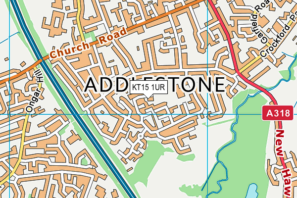 KT15 1UR map - OS VectorMap District (Ordnance Survey) KT15 1UR map - OS VectorMap District (Ordnance Survey)