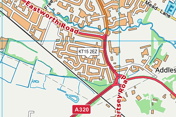 KT15 2EZ map - OS VectorMap District (Ordnance Survey)