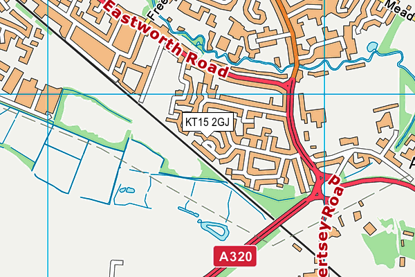 KT15 2GJ map - OS VectorMap District (Ordnance Survey)