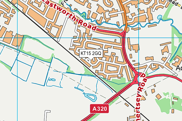 KT15 2GQ map - OS VectorMap District (Ordnance Survey)