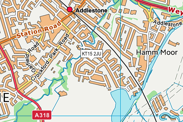 KT15 2JU map - OS VectorMap District (Ordnance Survey)