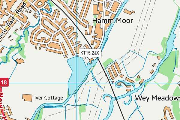 KT15 2JX map - OS VectorMap District (Ordnance Survey) KT15 2JX map - OS VectorMap District (Ordnance Survey)
