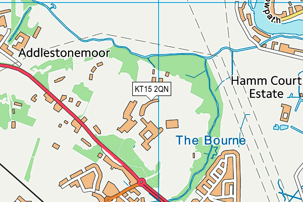 KT15 2QN map - OS VectorMap District (Ordnance Survey)