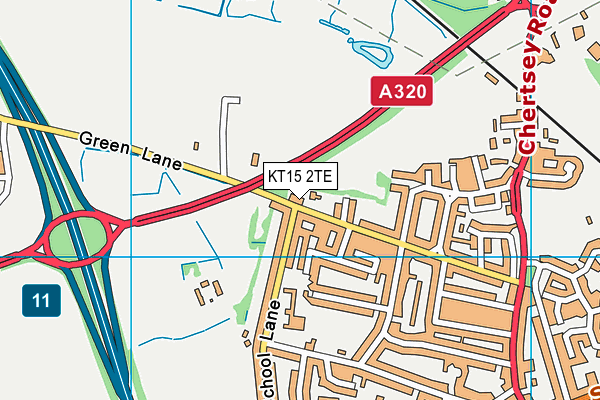 KT15 2TE map - OS VectorMap District (Ordnance Survey) KT15 2TE map - OS VectorMap District (Ordnance Survey)