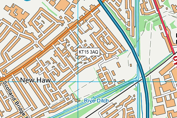 KT15 3AQ map - OS VectorMap District (Ordnance Survey)
