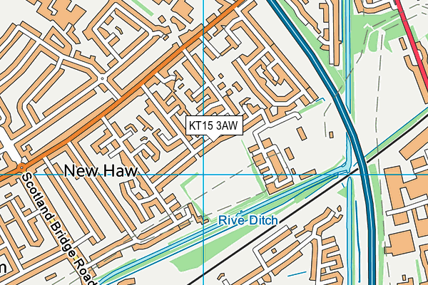 KT15 3AW map - OS VectorMap District (Ordnance Survey) KT15 3AW map - OS VectorMap District (Ordnance Survey)