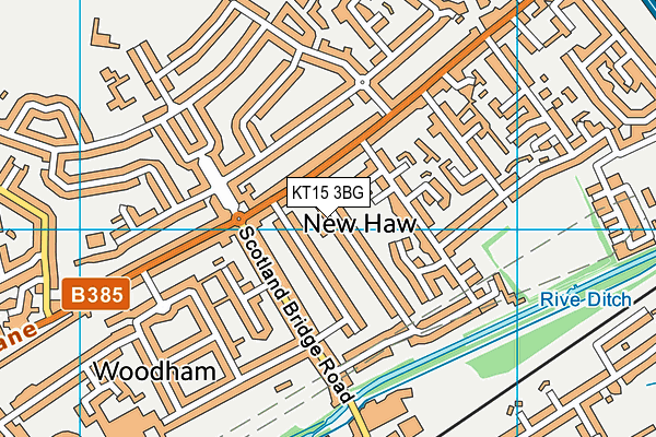 KT15 3BG map - OS VectorMap District (Ordnance Survey) KT15 3BG map - OS VectorMap District (Ordnance Survey)