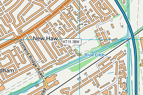 KT15 3BW map - OS VectorMap District (Ordnance Survey) KT15 3BW map - OS VectorMap District (Ordnance Survey)