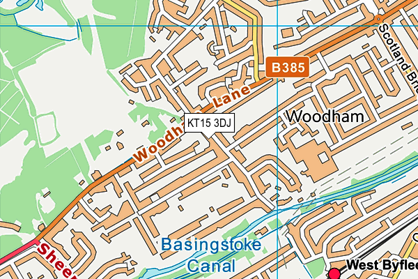 KT15 3DJ map - OS VectorMap District (Ordnance Survey) KT15 3DJ map - OS VectorMap District (Ordnance Survey)