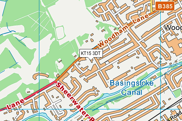 KT15 3DT map - OS VectorMap District (Ordnance Survey) KT15 3DT map - OS VectorMap District (Ordnance Survey)