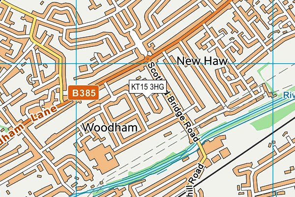 KT15 3HG map - OS VectorMap District (Ordnance Survey) KT15 3HG map - OS VectorMap District (Ordnance Survey)