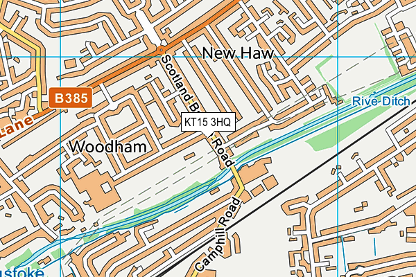 KT15 3HQ map - OS VectorMap District (Ordnance Survey) KT15 3HQ map - OS VectorMap District (Ordnance Survey)