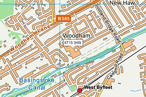 KT15 3HW map - OS VectorMap District (Ordnance Survey) KT15 3HW map - OS VectorMap District (Ordnance Survey)