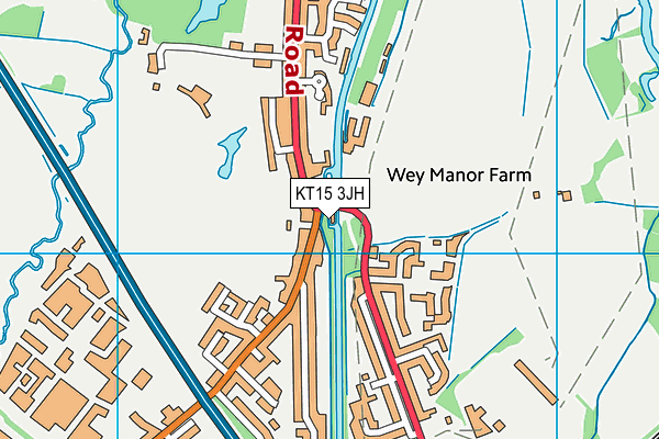 KT15 3JH map - OS VectorMap District (Ordnance Survey) KT15 3JH map - OS VectorMap District (Ordnance Survey)