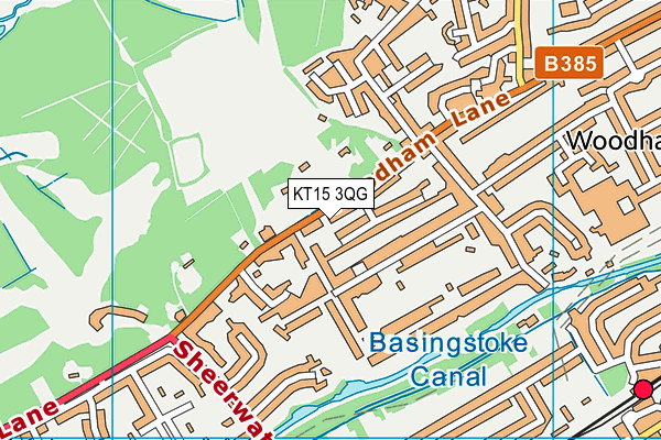 KT15 3QG map - OS VectorMap District (Ordnance Survey) KT15 3QG map - OS VectorMap District (Ordnance Survey)
