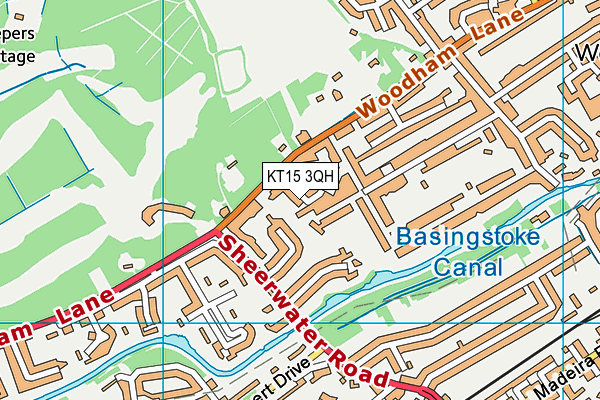 KT15 3QH map - OS VectorMap District (Ordnance Survey) KT15 3QH map - OS VectorMap District (Ordnance Survey)