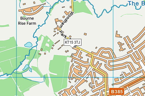 KT15 3TJ map - OS VectorMap District (Ordnance Survey) KT15 3TJ map - OS VectorMap District (Ordnance Survey)