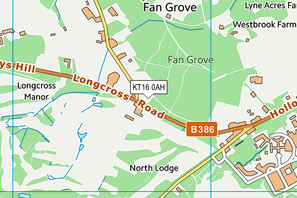 KT16 0AH map - OS VectorMap District (Ordnance Survey) KT16 0AH map - OS VectorMap District (Ordnance Survey)