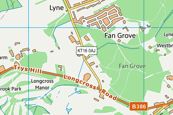 KT16 0AJ map - OS VectorMap District (Ordnance Survey) KT16 0AJ map - OS VectorMap District (Ordnance Survey)