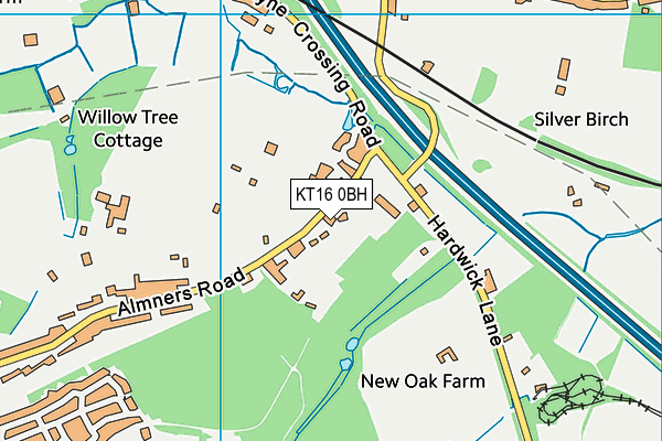 KT16 0BH map - OS VectorMap District (Ordnance Survey) KT16 0BH map - OS VectorMap District (Ordnance Survey)