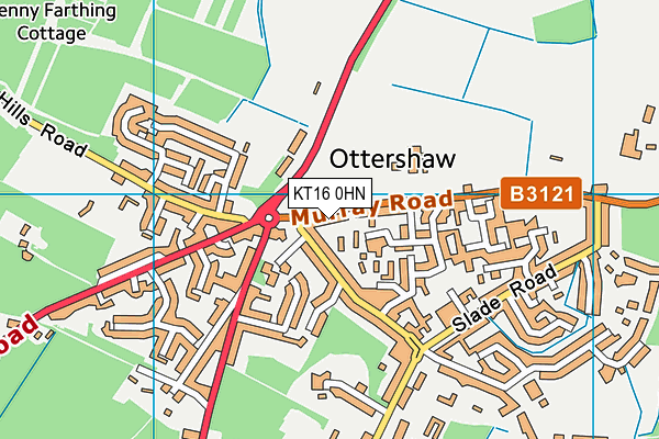KT16 0HN map - OS VectorMap District (Ordnance Survey) KT16 0HN map - OS VectorMap District (Ordnance Survey)
