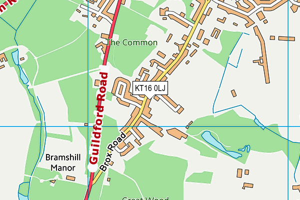 KT16 0LJ map - OS VectorMap District (Ordnance Survey) KT16 0LJ map - OS VectorMap District (Ordnance Survey)