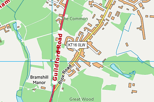 KT16 0LW map - OS VectorMap District (Ordnance Survey) KT16 0LW map - OS VectorMap District (Ordnance Survey)