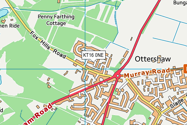 KT16 0NE map - OS VectorMap District (Ordnance Survey) KT16 0NE map - OS VectorMap District (Ordnance Survey)