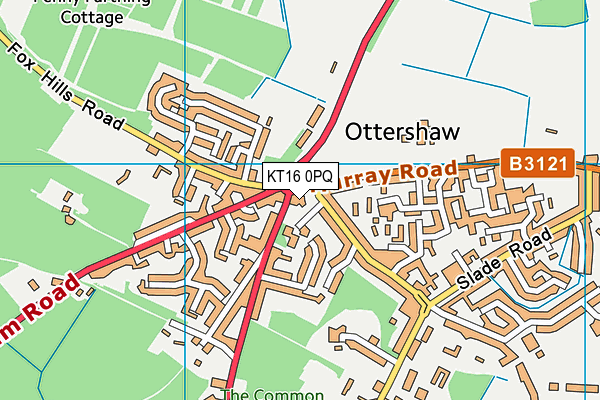 KT16 0PQ map - OS VectorMap District (Ordnance Survey)