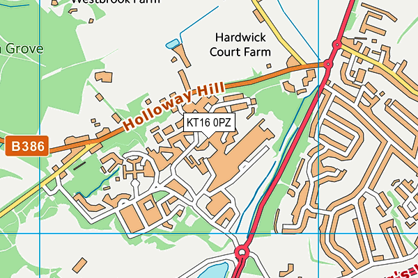 KT16 0PZ map - OS VectorMap District (Ordnance Survey) KT16 0PZ map - OS VectorMap District (Ordnance Survey)