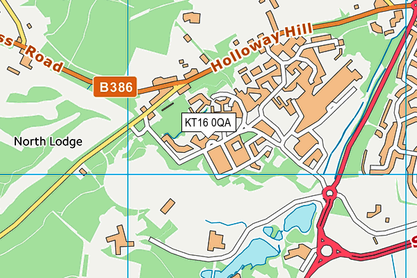 KT16 0QA map - OS VectorMap District (Ordnance Survey) KT16 0QA map - OS VectorMap District (Ordnance Survey)