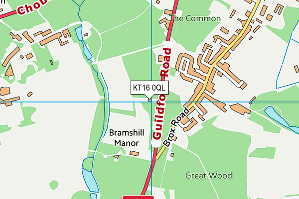 KT16 0QL map - OS VectorMap District (Ordnance Survey) KT16 0QL map - OS VectorMap District (Ordnance Survey)