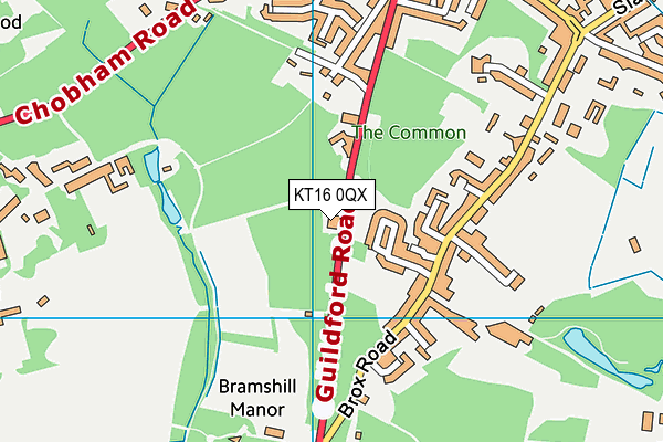 KT16 0QX map - OS VectorMap District (Ordnance Survey) KT16 0QX map - OS VectorMap District (Ordnance Survey)