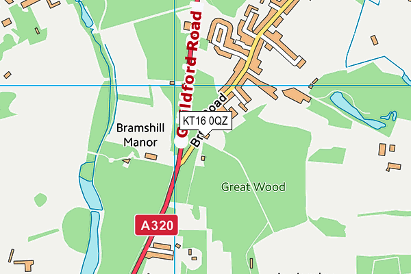 KT16 0QZ map - OS VectorMap District (Ordnance Survey) KT16 0QZ map - OS VectorMap District (Ordnance Survey)