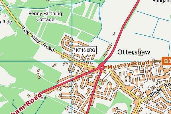 KT16 0RG map - OS VectorMap District (Ordnance Survey) KT16 0RG map - OS VectorMap District (Ordnance Survey)