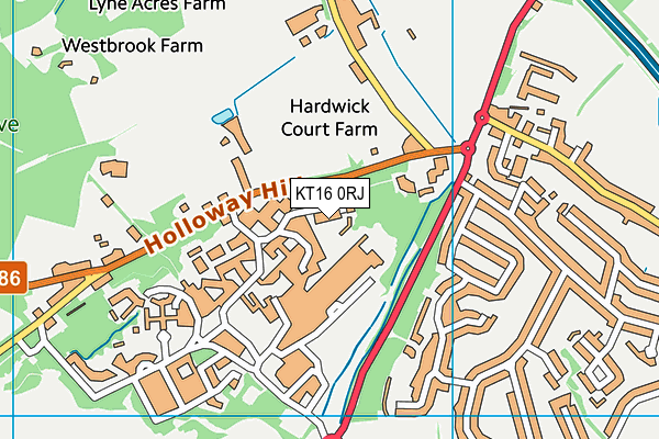 KT16 0RJ map - OS VectorMap District (Ordnance Survey) KT16 0RJ map - OS VectorMap District (Ordnance Survey)