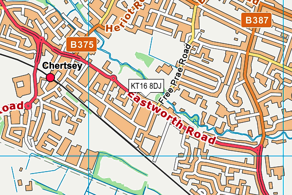KT16 8DJ map - OS VectorMap District (Ordnance Survey) KT16 8DJ map - OS VectorMap District (Ordnance Survey)