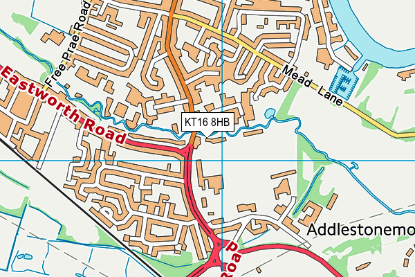 KT16 8HB map - OS VectorMap District (Ordnance Survey)